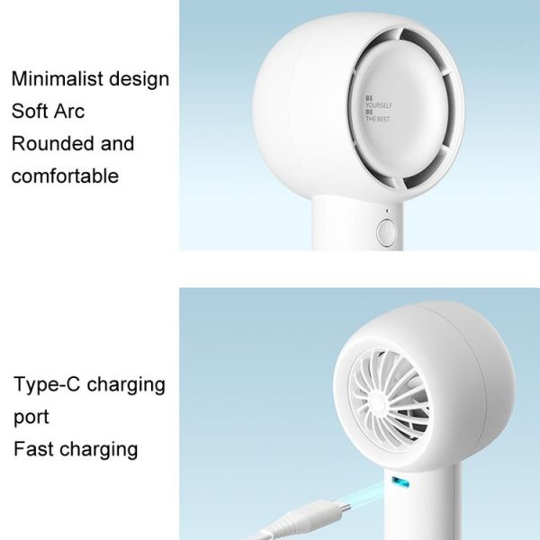JisuLife FA42 Handheld Portable Small Rechargeable Turbo Fan, Color: Brown 2000mAh - Image 7