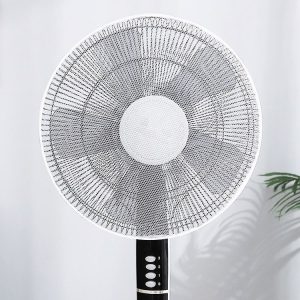 Children Anti-Pinch Hand Fan Cover All-around Fan Dustproof Mesh Cover (White)