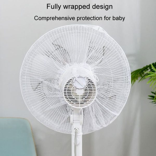 Children Anti-Pinch Hand Fan Cover All-around Fan Dustproof Mesh Cover (White) - Image 2