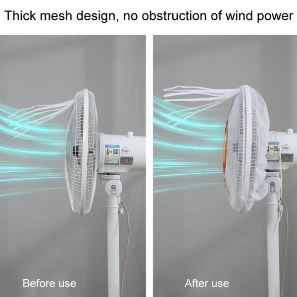 Children Anti-Pinch Hand Fan Cover All-around Fan Dustproof Mesh Cover (White) - Image 6