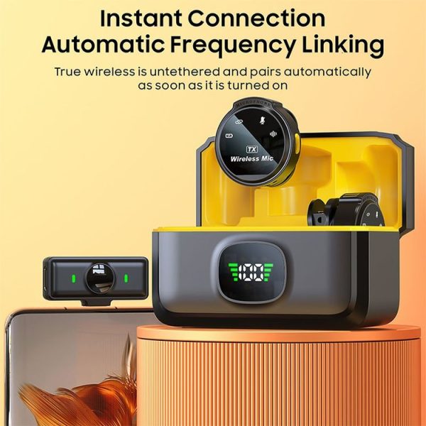 J6 Smart Digital Display Noise Reduction Magnetic Wireless Collar Microphone, Spec: Type-C - Image 4
