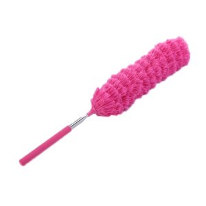 Stainless Steel Telescopic Bendable Household Duster (Rose Red)