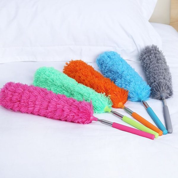 Stainless Steel Telescopic Bendable Household Duster (Rose Red) - Image 2