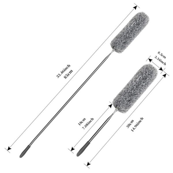 Stainless Steel Telescopic Bendable Household Duster (Rose Red) - Image 3