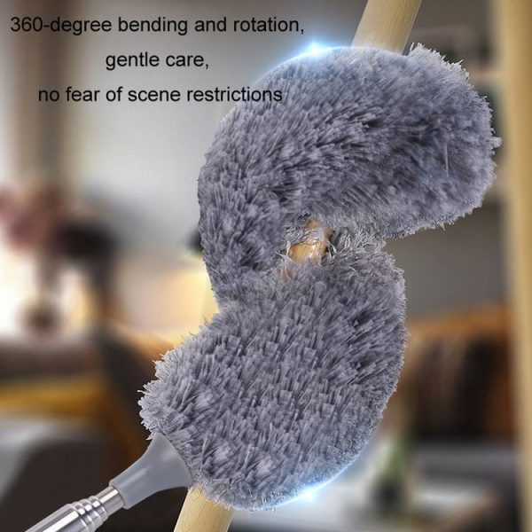 Stainless Steel Telescopic Bendable Household Duster (Rose Red) - Image 5