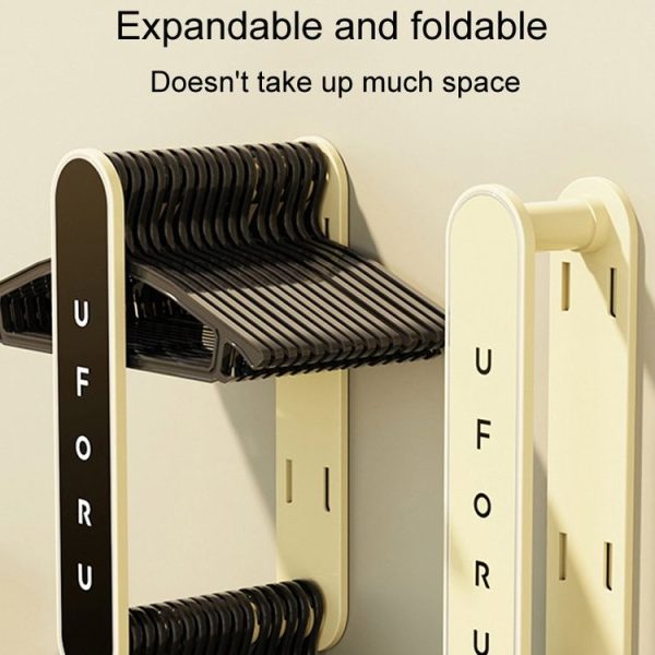 Retractable Clothes Rack Organizer Multifunctional Household Hole-Free Balcony Storage Shelf (Milky White) - Image 6