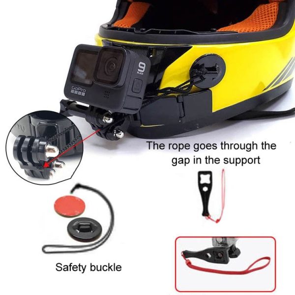 TUYU Motorcycle Integrated Hinged Helmet Chin Sports Camera Mounting Bracket, Style: With 2 Stickers - Image 7