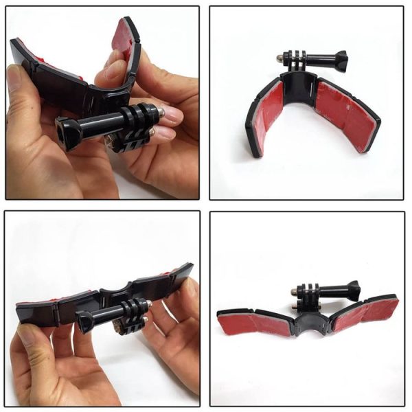 TUYU Motorcycle Integrated Hinged Helmet Chin Sports Camera Mounting Bracket, Style: With 2 Stickers - Image 9