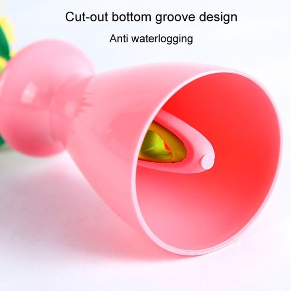 Flower Shaped Long Handle Pot Brush Kitchen Dishes Brush Sink Stove Cleaning Tool (Blue) - Image 8