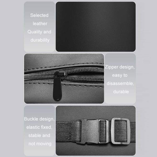 Car Seat Armrest Tissue Box Sun Visor Seat Back Hanging Paper Bag (Black) - Image 4
