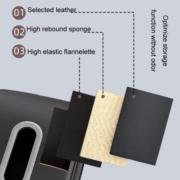 Car Seat Armrest Tissue Box Sun Visor Seat Back Hanging Paper Bag (Black) - Image 6