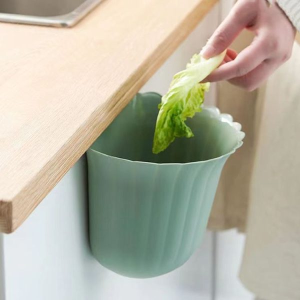 Multifunctional Hanging Kitchen Trash Can Household Flower Desktop Garbage Can (Black) - Image 8