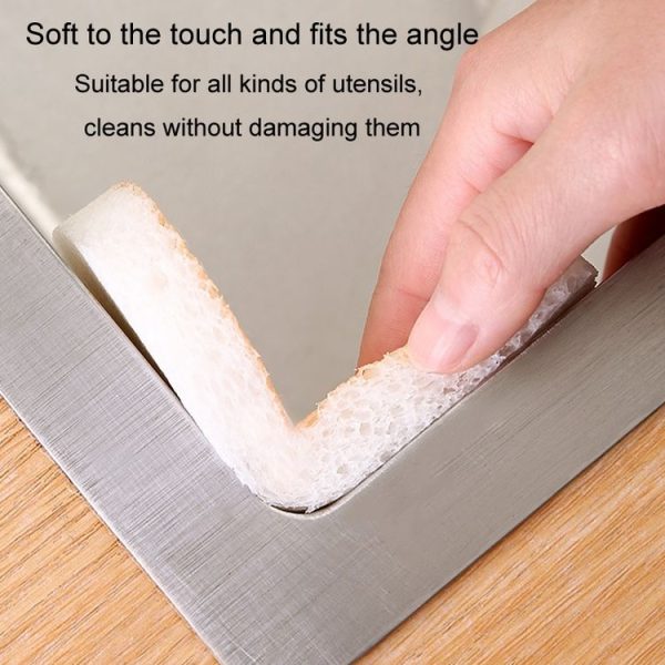 Cute Toast Absorbent Wood Pulp Sponge Brush Dishwashing Wipe Kitchen Cleaning Tool, Style: Big Glasses - Image 10