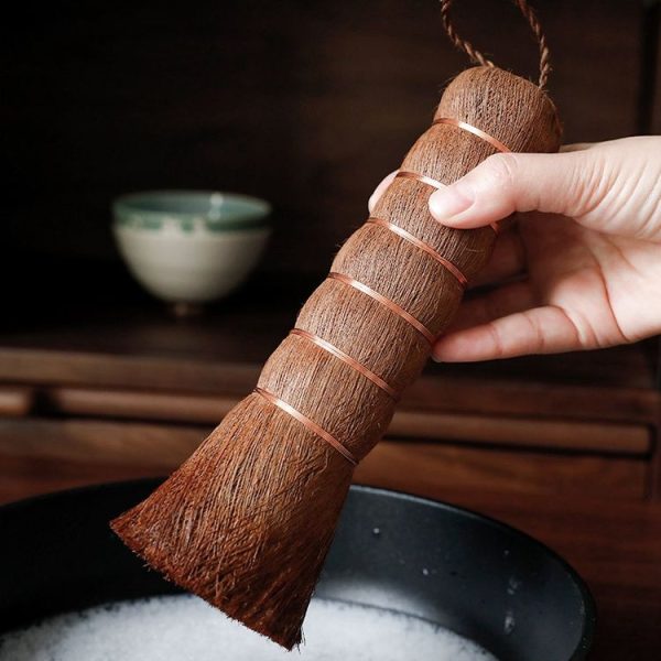 Palm Fiber BrushTea Ceremony Brush Household Cleaning Tools, Style: 14cm Bevel - Image 7