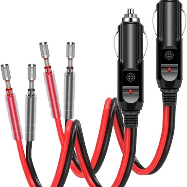 1pair 16AWG 15A 12V / 24V Fused Cigarette Lighter Plug With Lead