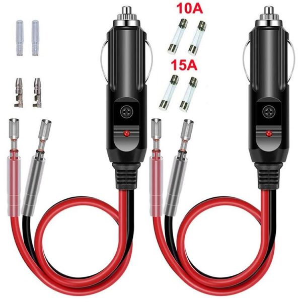 1pair 16AWG 15A 12V / 24V Fused Cigarette Lighter Plug With Lead - Image 4