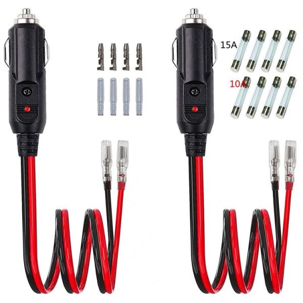 1pair 16AWG 15A 12V / 24V Fused Cigarette Lighter Plug With Lead - Image 5