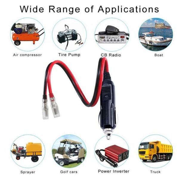 1pair 16AWG 15A 12V / 24V Fused Cigarette Lighter Plug With Lead - Image 7