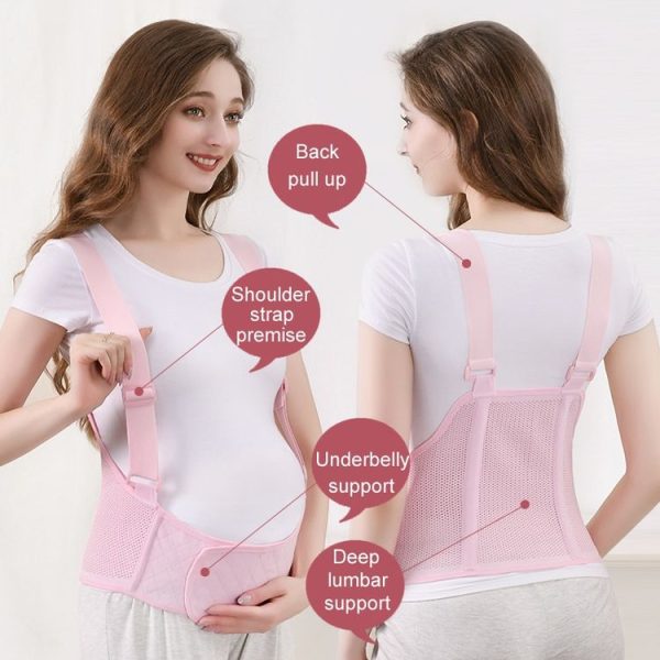 Breathable Late Pregnancy Walking Use Belly Band Maternity Prenatal Support Belt, Size: L (Pink) - Image 6