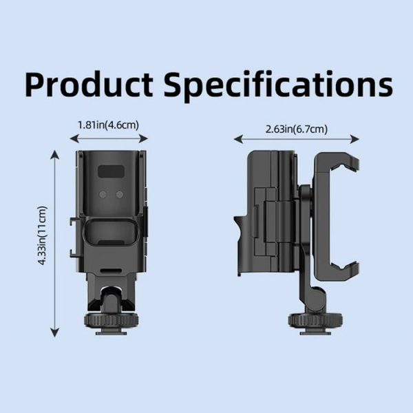 DJI Osmo Pocket 3 Phone Holder Expansion Bracket With 3 Cold Shoe Port (Black) - Image 11