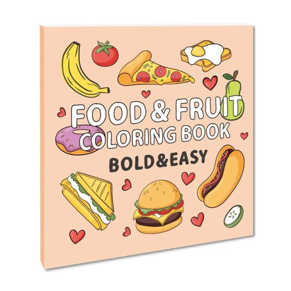 40 Sheets Cartoon Doodle Coloring Book Coloring Book for Children 4 Years and Older, Style: Food