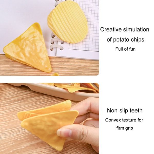 2pcs Potato Chip Sealing Clips Faux Shape Fun Handbook Decoration Food Bag Storage Clips (Triangle) - Image 4