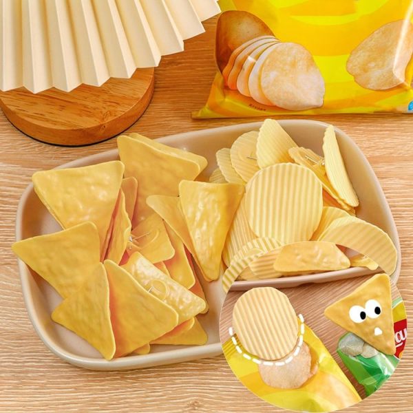 2pcs Potato Chip Sealing Clips Faux Shape Fun Handbook Decoration Food Bag Storage Clips (Triangle) - Image 7