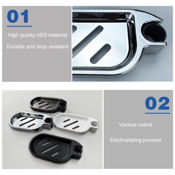 Household Bathroom Shower Soap Holder Laboratory Drainage Organizer, Style: Glossy - Image 4
