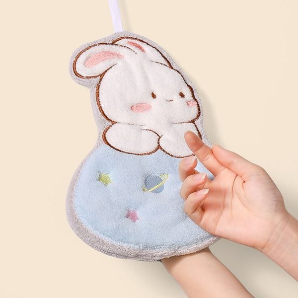 Hand Towel Cartoon Cute Coral Velvet Kitchen Absorbent Rag Children Bathroom Hand Towel, Size: 26x20cm (Blue) - Image 10