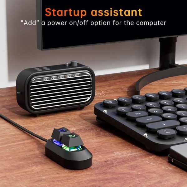 Desktop Computer External Switch Restart Button Computer Power Extension Cable, Color: Opaque - Image 2