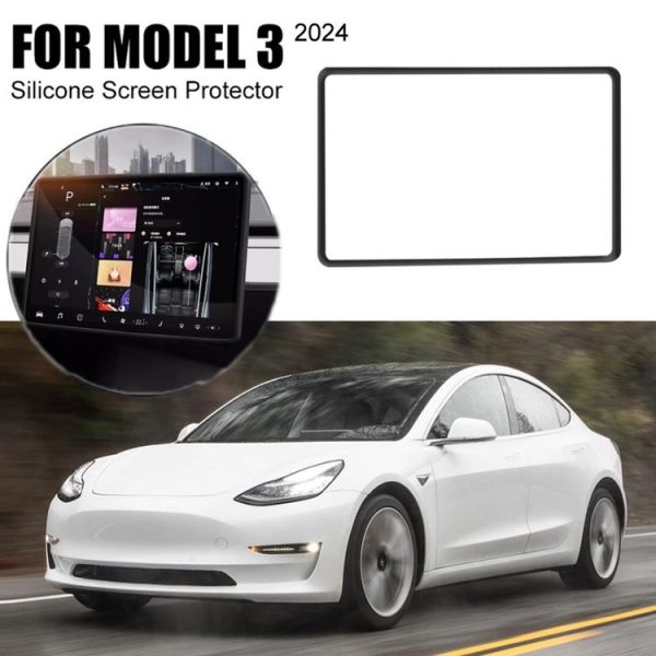 Tesla Model 3 2024 Screen Bumper Protective Cover Silicone Frame - Image 3