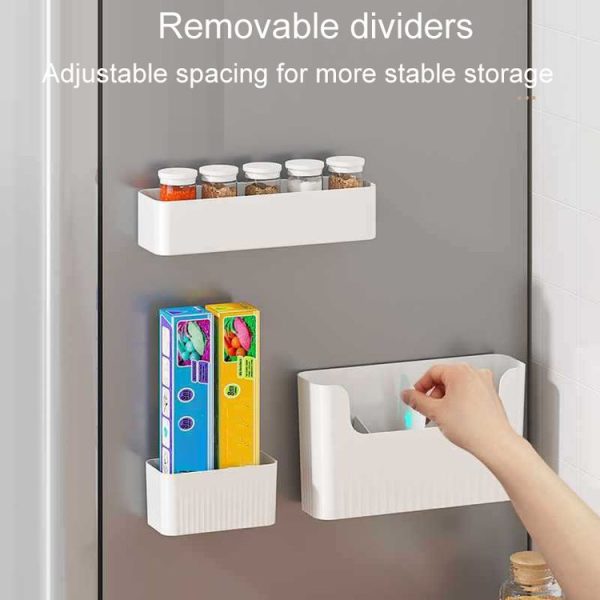 Small Kitchen Cabinet Door Cling Film Organizer Household Wall Mounted Refrigerator Side Shelf - Image 6