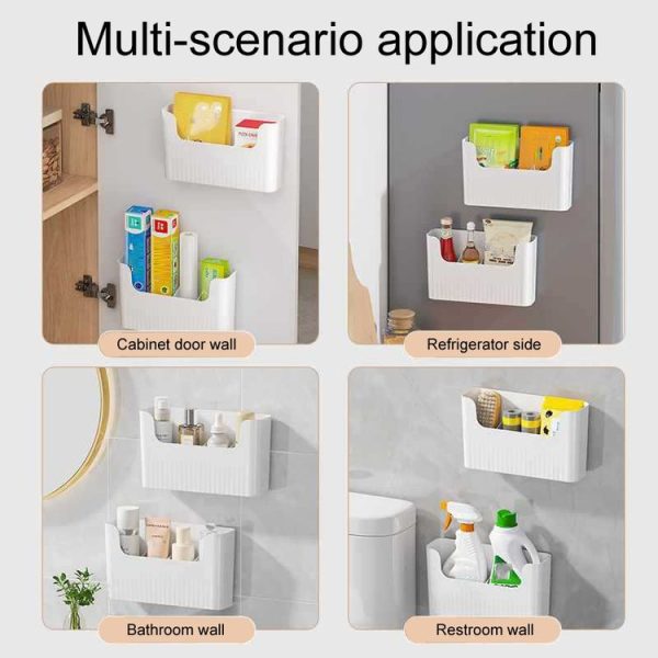 Small Kitchen Cabinet Door Cling Film Organizer Household Wall Mounted Refrigerator Side Shelf - Image 7