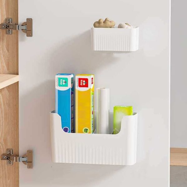 Small Kitchen Cabinet Door Cling Film Organizer Household Wall Mounted Refrigerator Side Shelf - Image 8