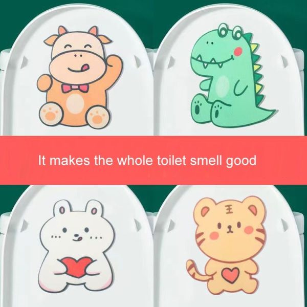 4pcs Bathroom Toilet Deodorant Stickers Felt Cute Cartoon Aromatherapy Decorative Wall Stickers, Size: 22x18cm (Cow) - Image 3