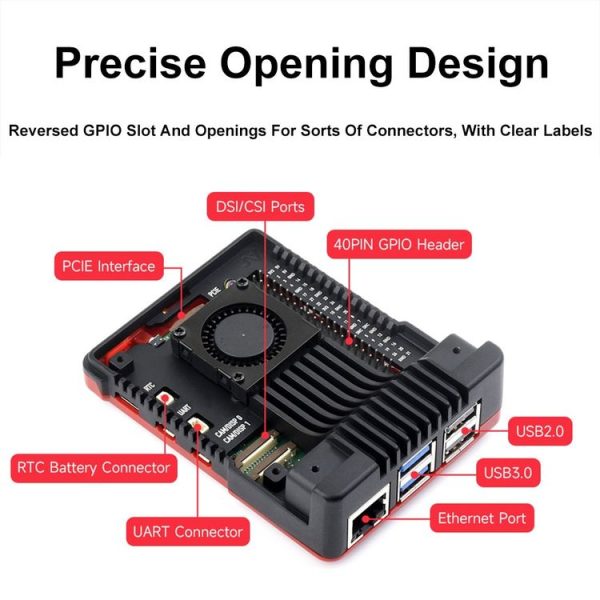 Waveshare 26587 For Raspberry Pi 5 Argon Neo Aluminum Alloy Case, Spec: Standard - Image 7