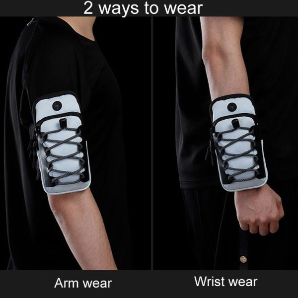 Outdoor Sports Reflective Cell Phone Arm Bag Fitness Portable Mobile Phone Pack (Black) - Image 10