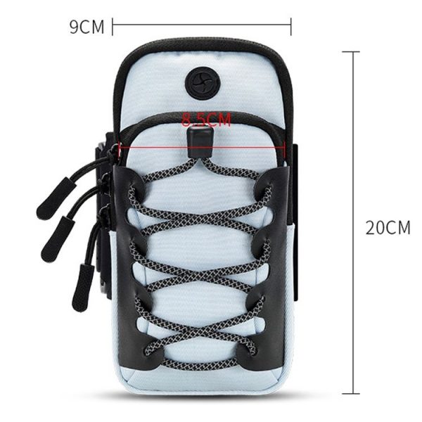 Outdoor Sports Reflective Cell Phone Arm Bag Fitness Portable Mobile Phone Pack (Black) - Image 2