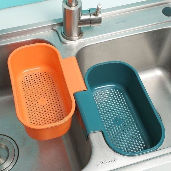 Kitchen Sink Drain Basket Washing Basin Multifunctional Storage Hanging Basket (Green) - Image 2