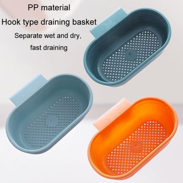 Kitchen Sink Drain Basket Washing Basin Multifunctional Storage Hanging Basket (Green) - Image 4