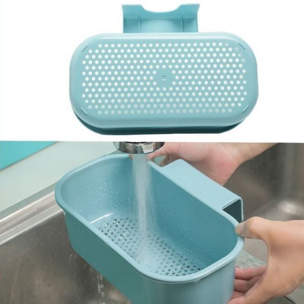 Kitchen Sink Drain Basket Washing Basin Multifunctional Storage Hanging Basket (Green) - Image 5