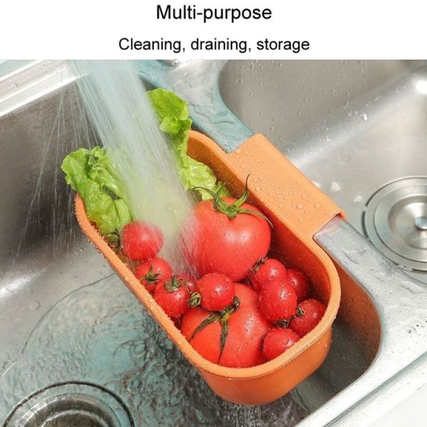 Kitchen Sink Drain Basket Washing Basin Multifunctional Storage Hanging Basket (Green) - Image 6