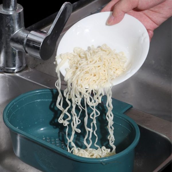 Kitchen Sink Drain Basket Washing Basin Multifunctional Storage Hanging Basket (Green) - Image 7