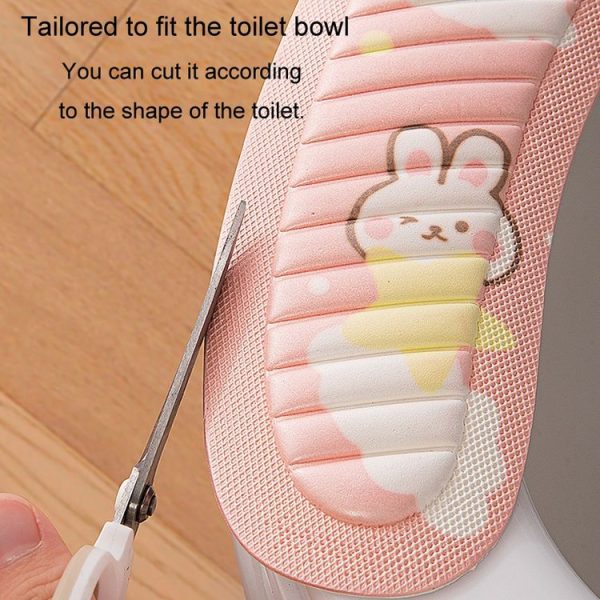 EVA Adhesive Toilet Pad Four Seasons Universal Cartoon Cute Waterproof Toilet Sticker, Style: Gray Sunflower - Image 10