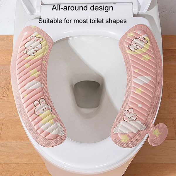 EVA Adhesive Toilet Pad Four Seasons Universal Cartoon Cute Waterproof Toilet Sticker, Style: Gray Sunflower - Image 5