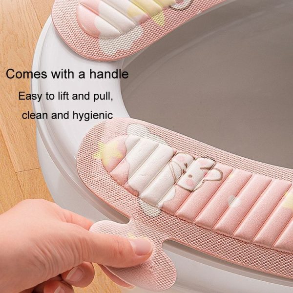 EVA Adhesive Toilet Pad Four Seasons Universal Cartoon Cute Waterproof Toilet Sticker, Style: Gray Sunflower - Image 6