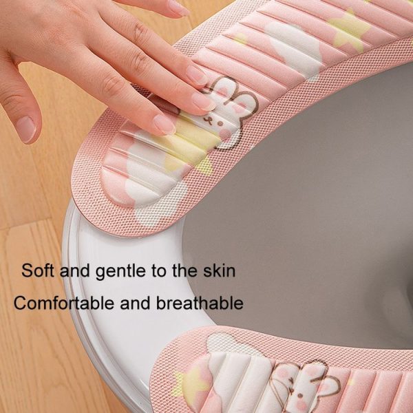EVA Adhesive Toilet Pad Four Seasons Universal Cartoon Cute Waterproof Toilet Sticker, Style: Gray Sunflower - Image 7