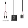 Desktop Computer Mobile Switch Computer Extension Cable Start Button, Color: Black Case Blue Light 2m Cable - Image 3