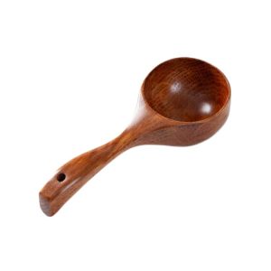 Household Wooden Long Handle Large Soup Spoon Eating Noodle Spoon Water Scoop, Material: Tanoak (Old Lacquer Color)