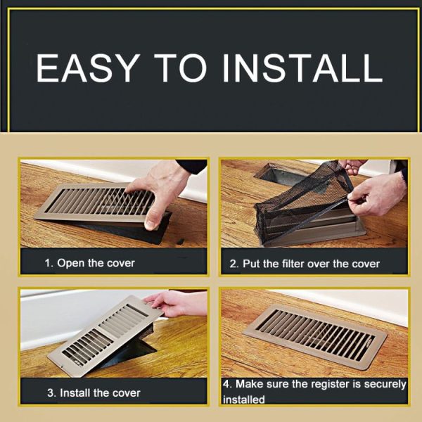 4x10 Inch Floor Register Vent Filter Mesh Floor Air Vent Cover To Keep The Ductwork Clean - Image 6